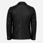 Mens leather classic blazer black Primo