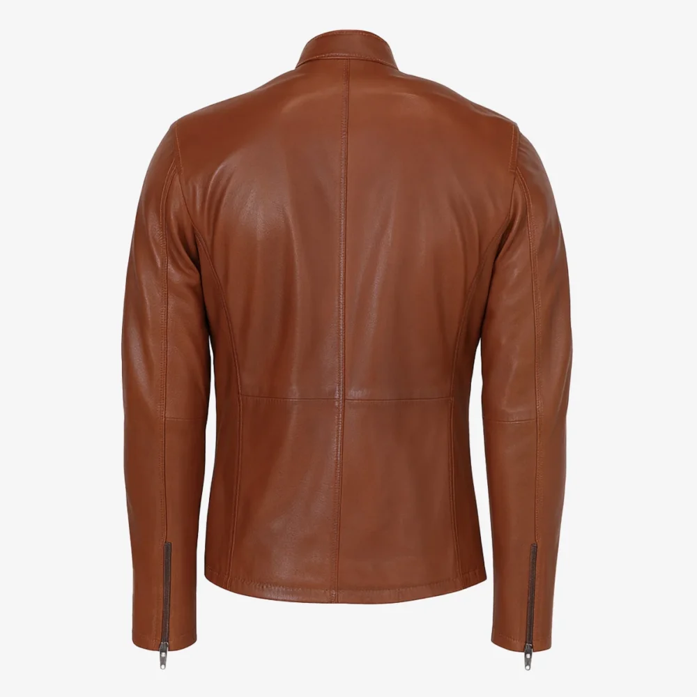 Mens leather jacket Antonio brandy