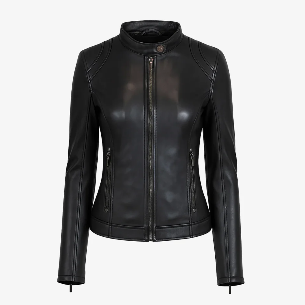 Ladies warm jacket with removable hood black GP