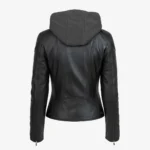 Ladies warm jacket with removable hood black GP