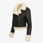 Lady shearling jacket black cropped Perfecto