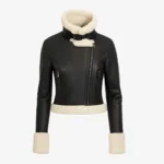 Lady shearling jacket black cropped Perfecto