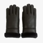 Men's shearling sheepskin black Gloves