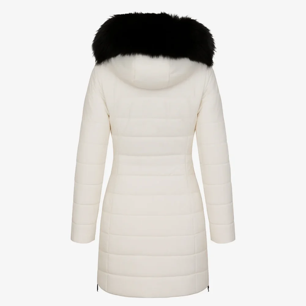 Womens winter jacket long puffer white