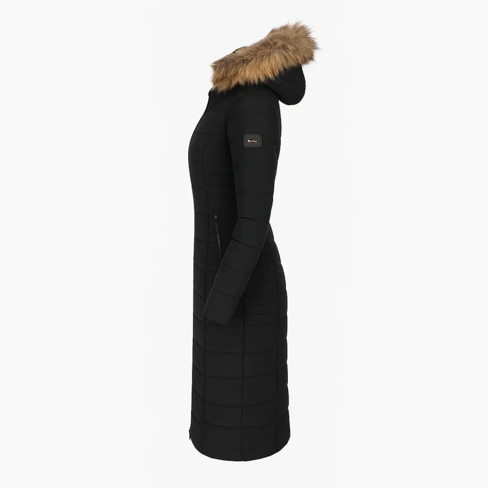 Womens winter jacket long puffer black