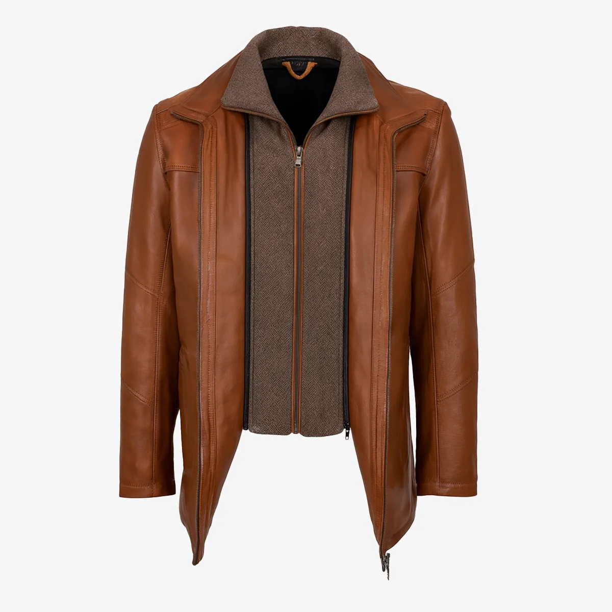 Carlo Sacchi Parka – Cognac Lamb Leather - Image 4