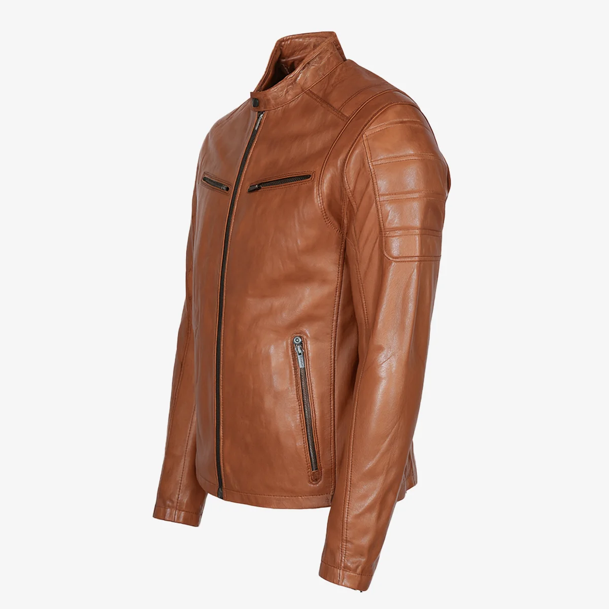 Mens leather jacket brandy 9903 - Image 2
