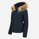 Womens winter puffer jacket blue 009