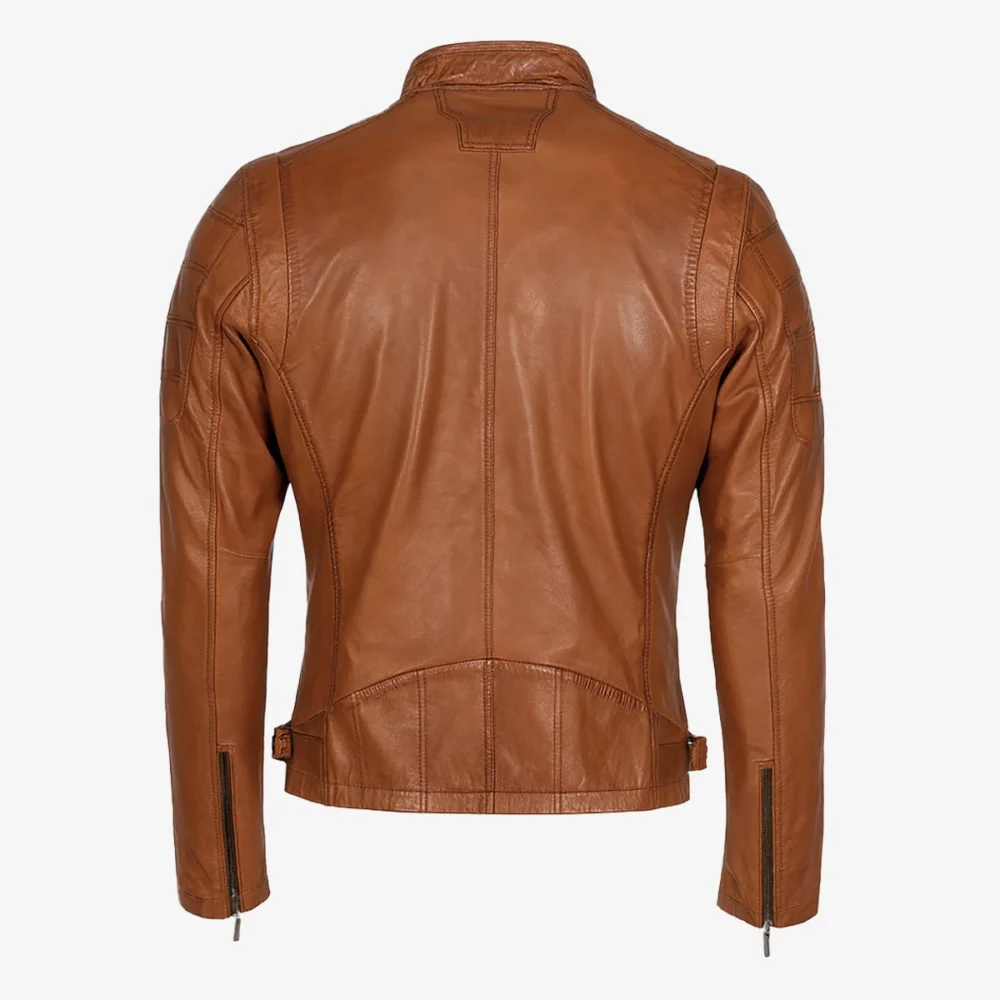 Mens leather jacket brandy 9903