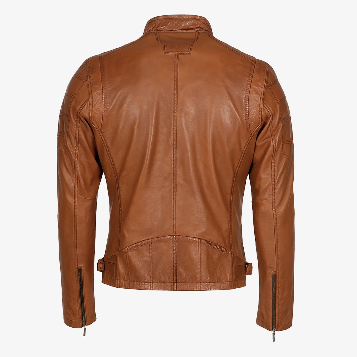 Mens leather jacket brandy 9903 - Image 3
