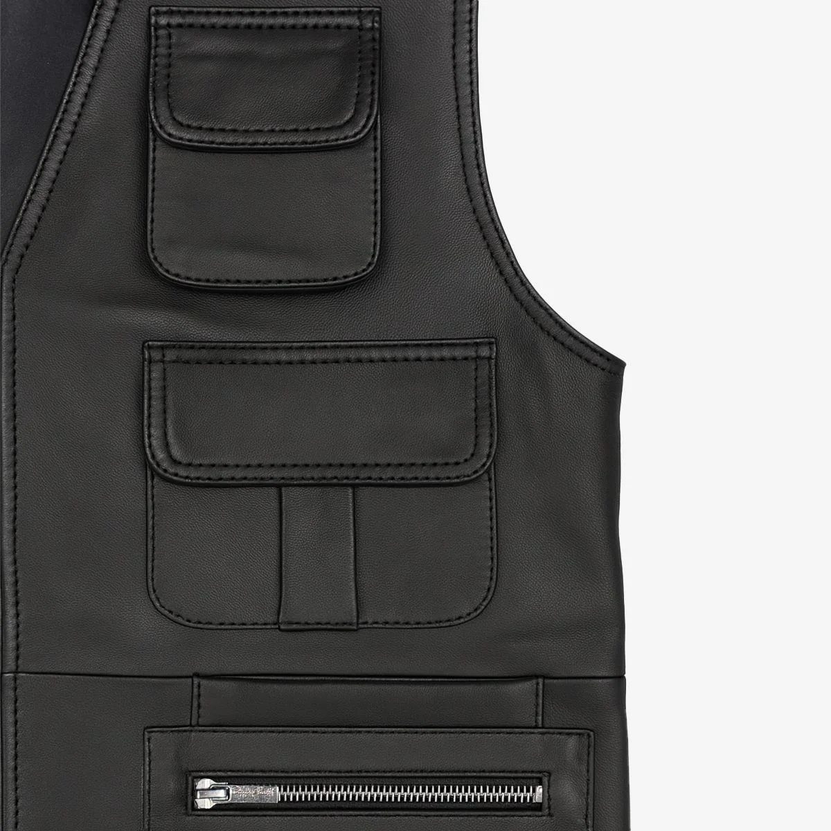 Carlo Sacchi fishermans gilet black - Image 3