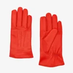 Women red lambskin gloves with trinta lining