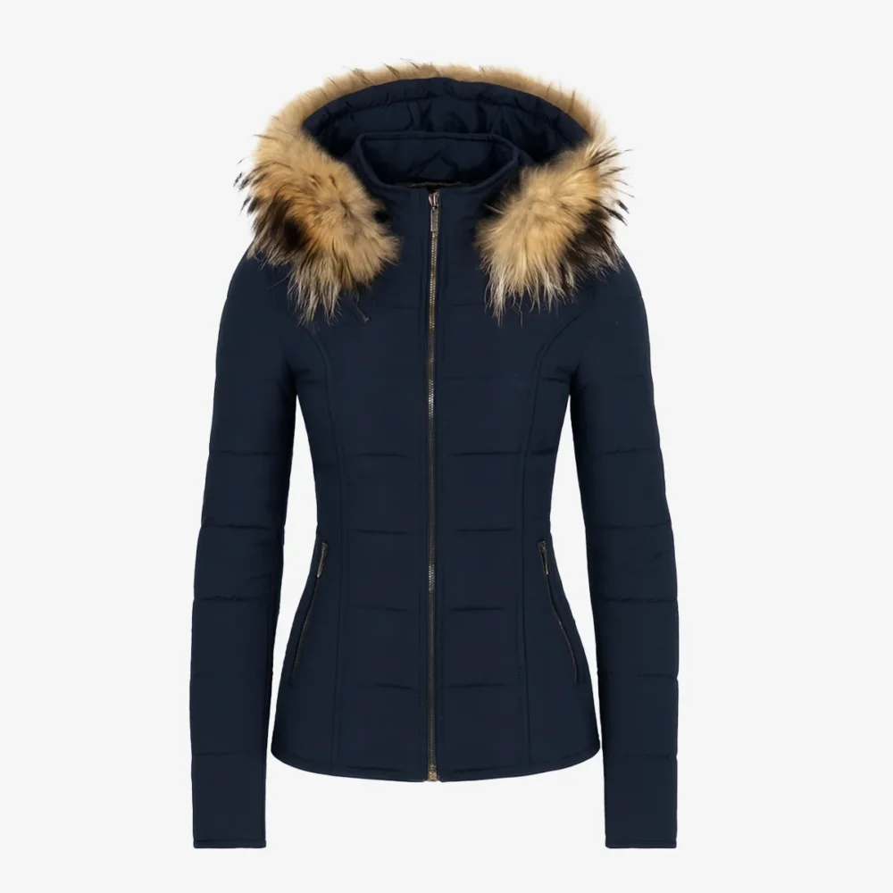 Womens winter puffer jacket blue 009