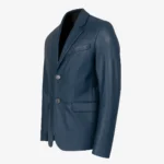 Mens leather jeans blue classic blazer Primo