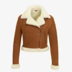 Lady shearling jacket cognac cropped Perfecto
