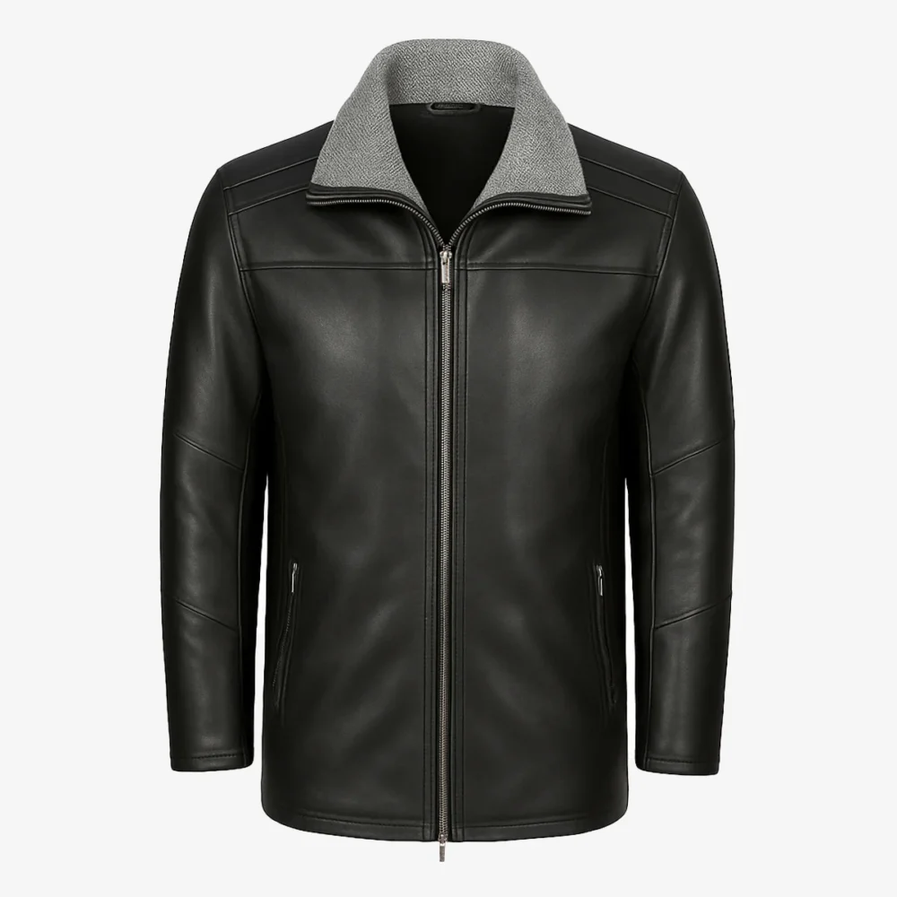 Carlo Sacchi Parka – black washed lamb leather