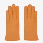 Women warm cognac lambskin gloves with trinta lining