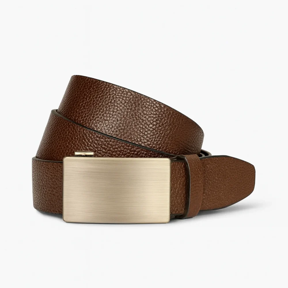 Men’s ratchet buffalo leather belt brown (35MM)