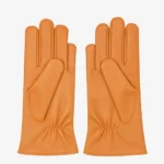 Women warm cognac lambskin gloves with trinta lining
