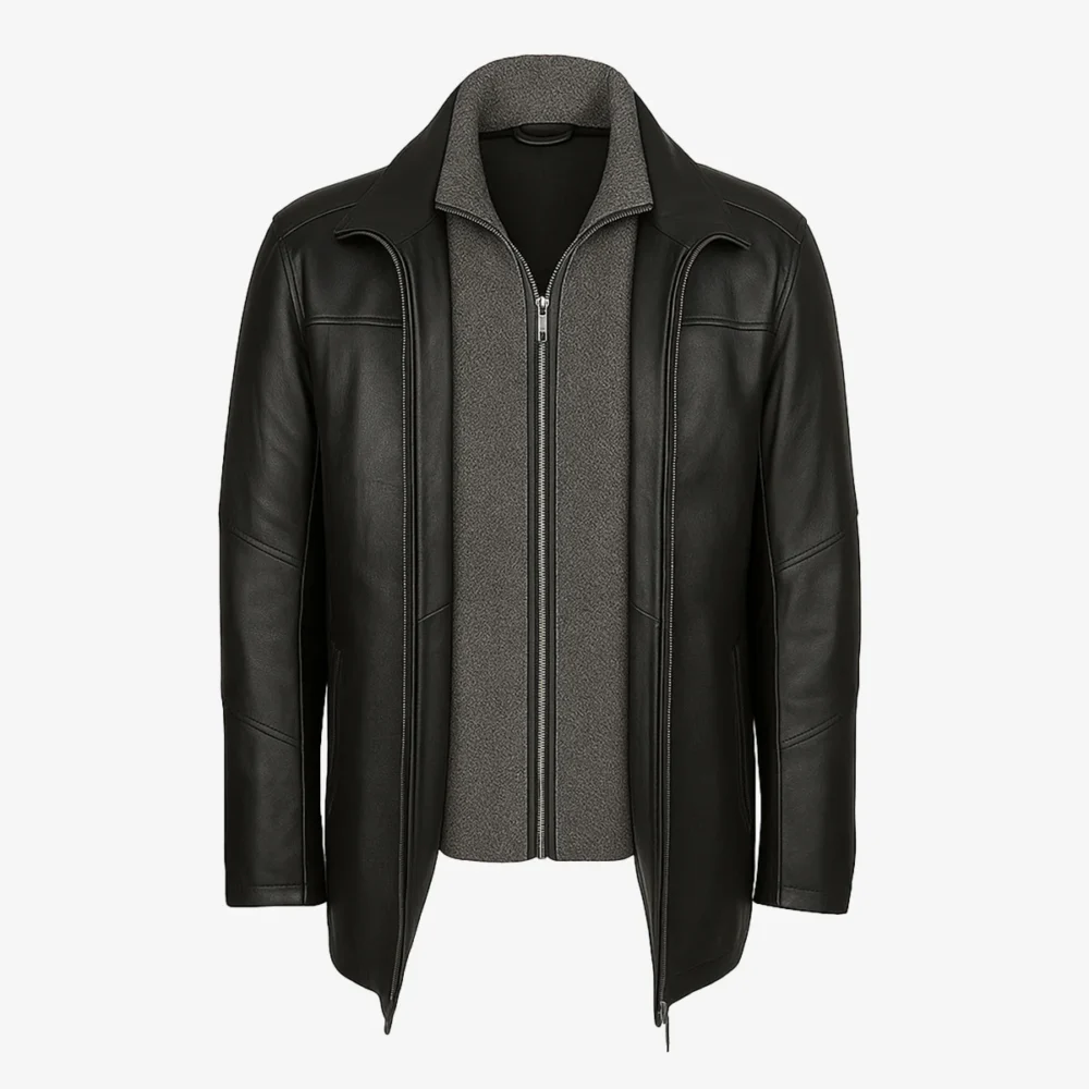 Carlo Sacchi Parka – black washed lamb leather