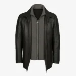 Carlo Sacchi Parka – black washed lamb leather