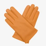 Women warm cognac lambskin gloves with trinta lining