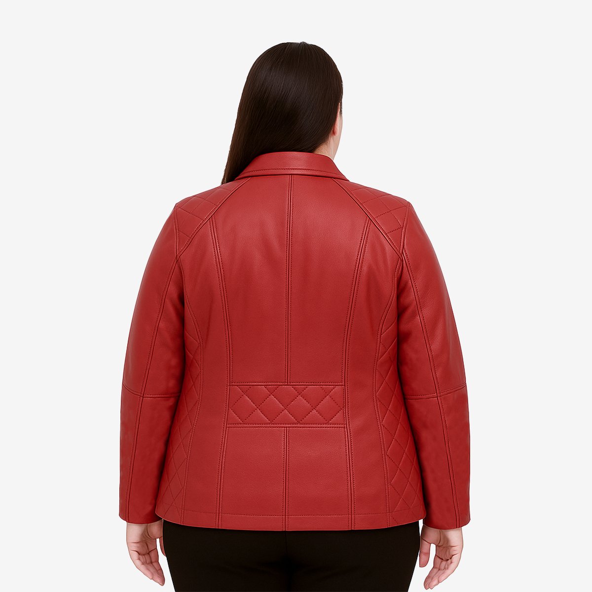 Carlo Sacchi Plus Size Women’s Leather Jacket - Image 3