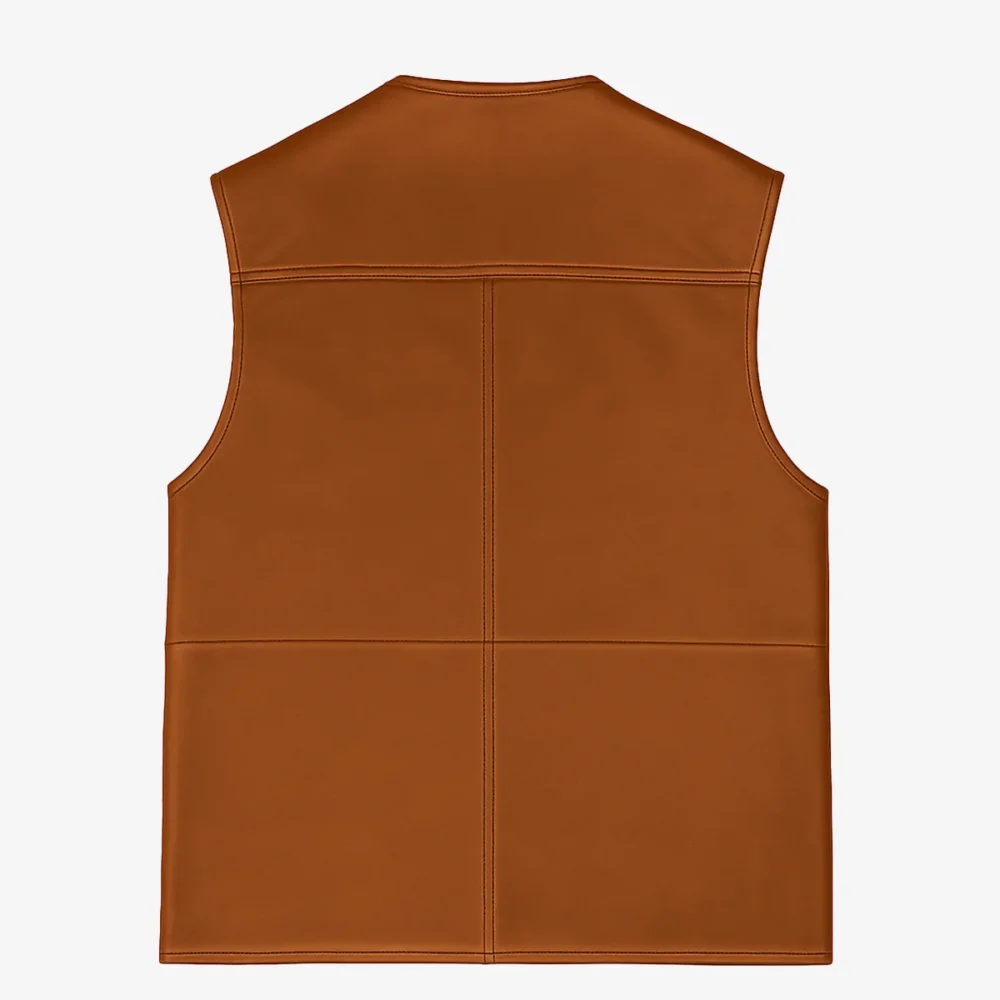 Carlo Sacchi fishermans gilet cognac