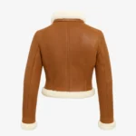 Lady shearling jacket cognac cropped Perfecto