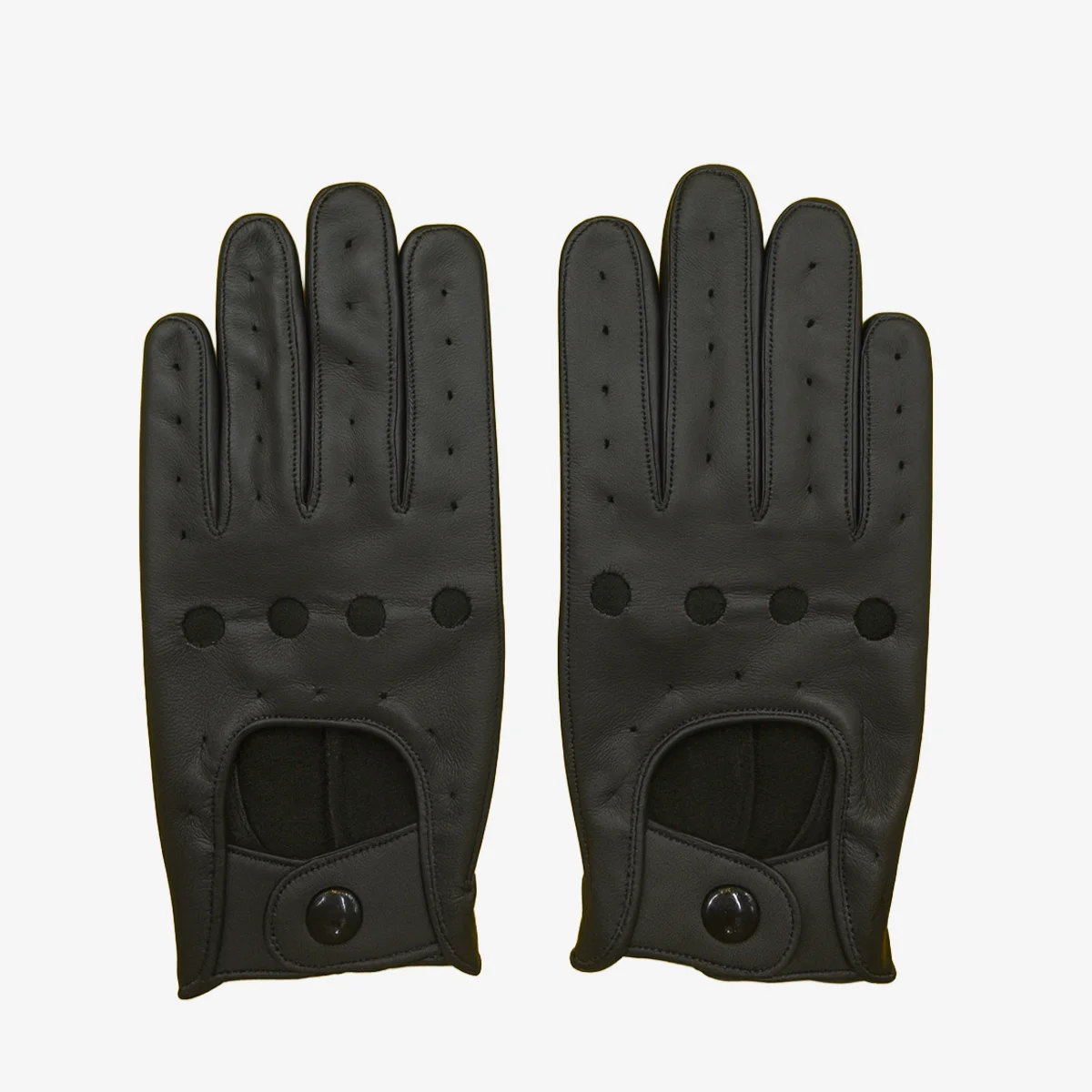 Carlo Sacchi calfskin driving gloves black