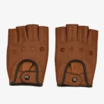 Carlo Sacchi sport-inspired half-finger leather gloves
