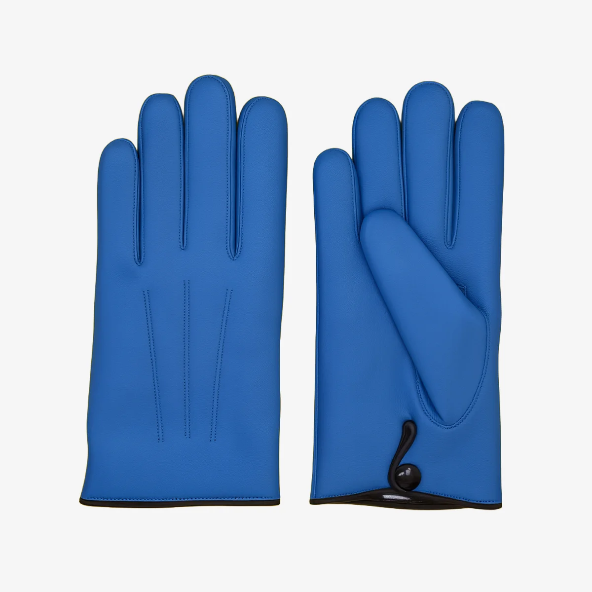 Carlo Sacchi women's luxury leather gloves blue - Image 2