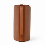 Womens leather clutch wallet with zip cognac