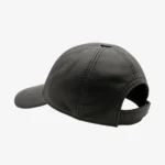 Unisex adjustable sheep nappa black baseball leather cap