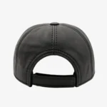 Unisex adjustable sheep nappa black baseball leather cap