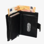 Carlo Sacchi black RFID leather metal cardholder wallet