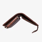 Carlo Sacchi dark brown RFID leather metal cardholder wallet