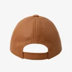 Unisex adjustable sheep nappa cognac baseball leather cap