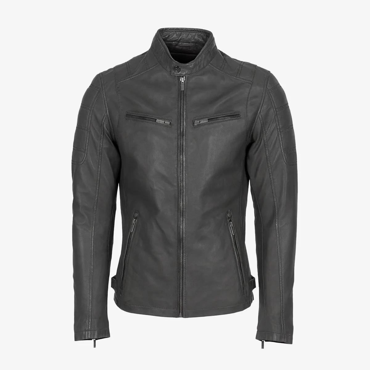 Mens leather jacket blue 9903 - Image 6