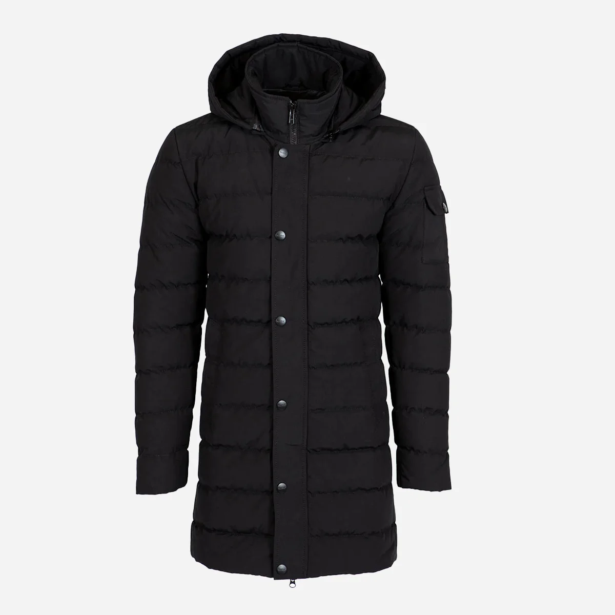 Mens long winter puffer jacket black Nick