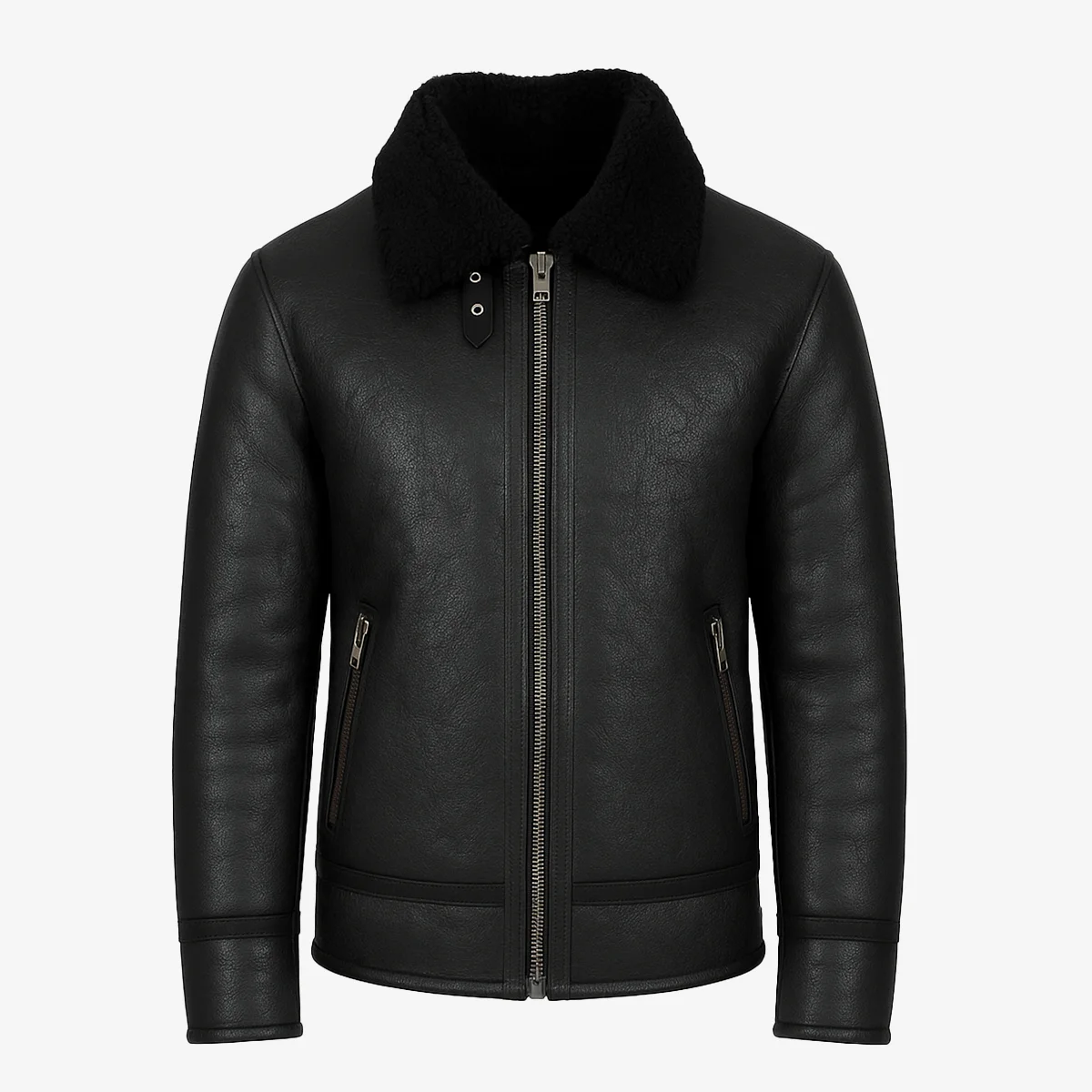 Men's shearling lammy coat black Uk