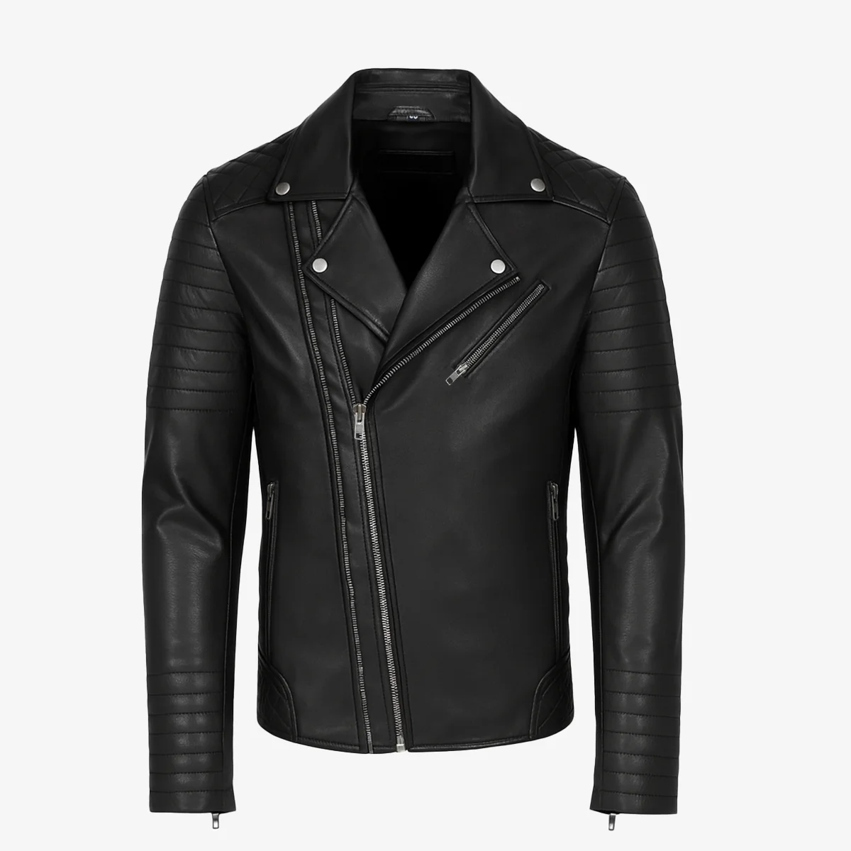 Mens leather biker jacket black Perfecto GBS