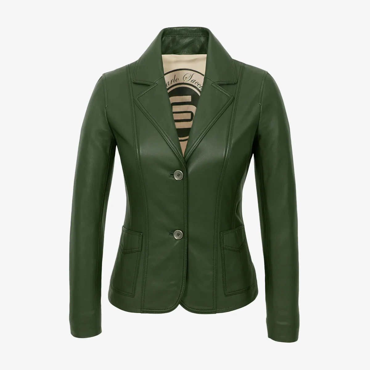 Womens leather green Blazer 24
