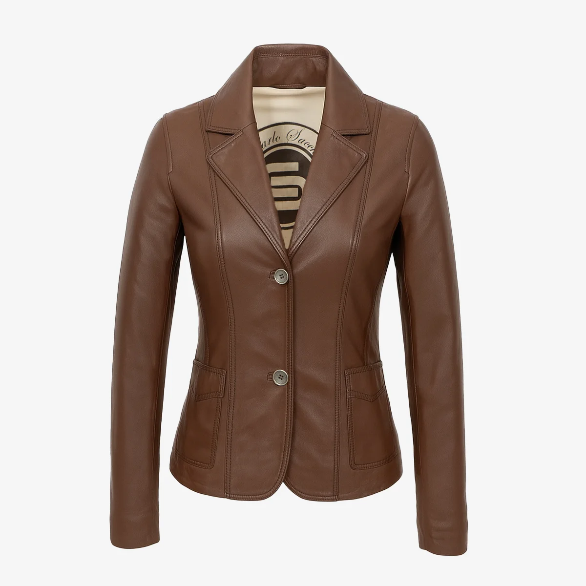 Womens leather veg wood Blazer 24