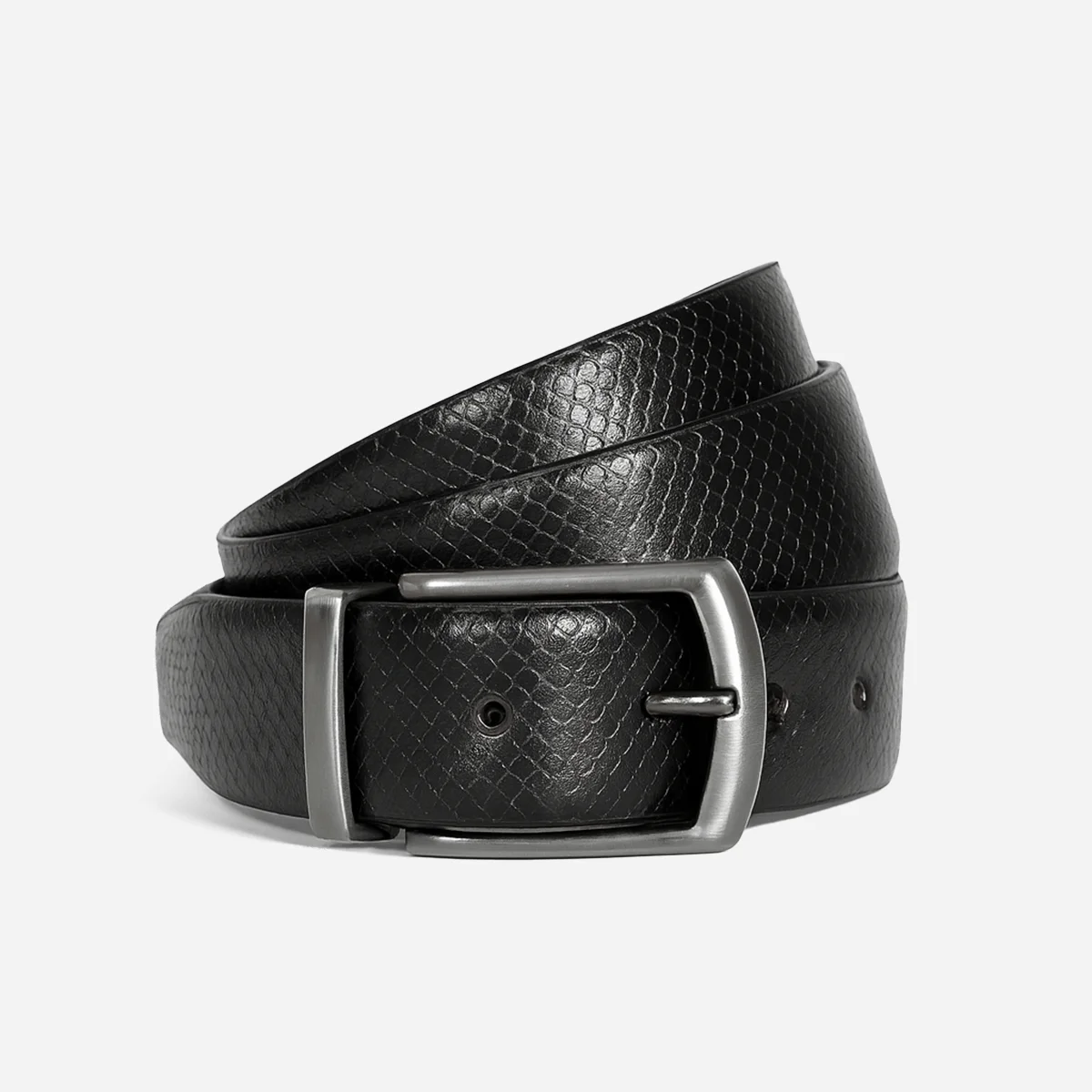 Reversible leather belt buffalo leather black/brown