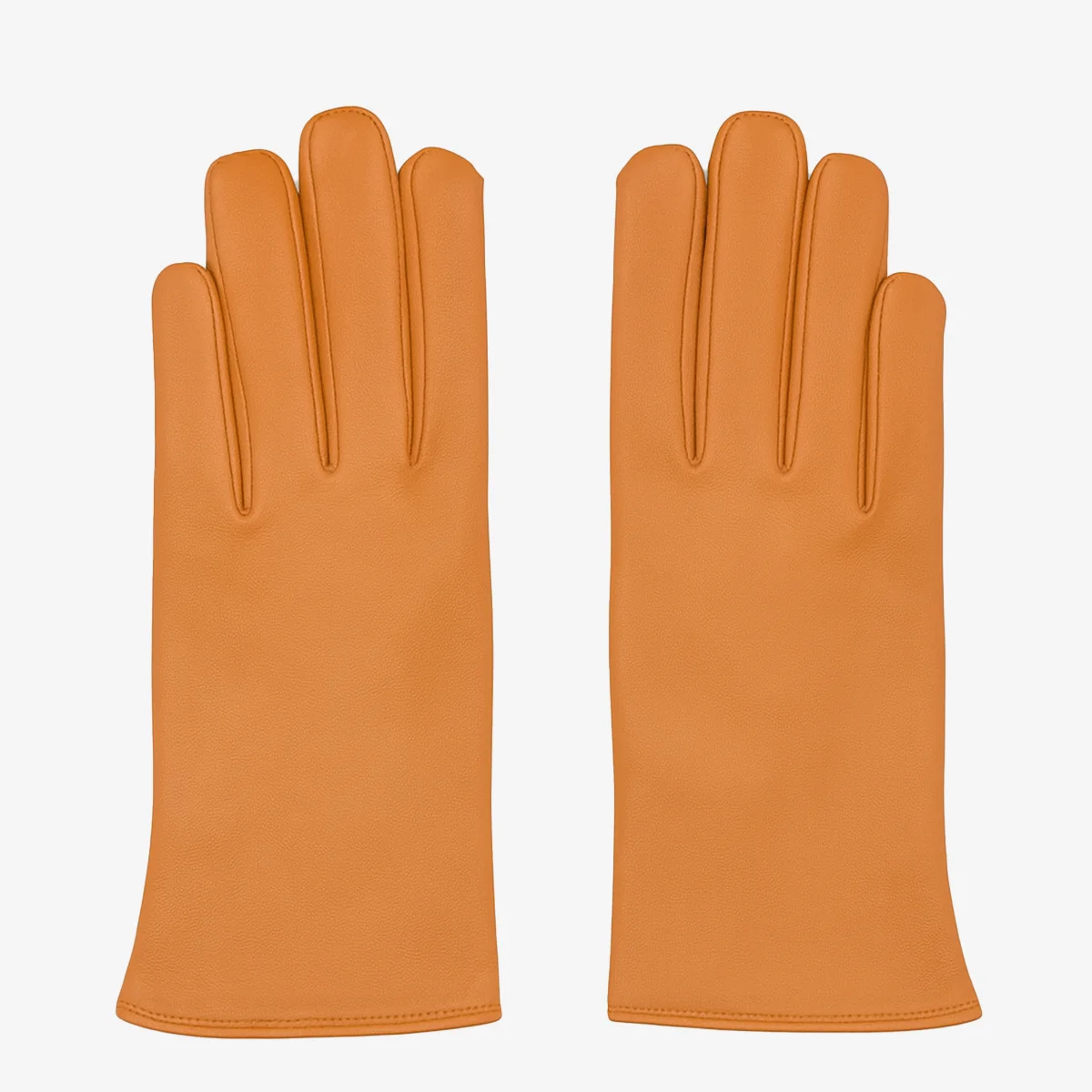 Women warm cognac lambskin gloves with trinta lining