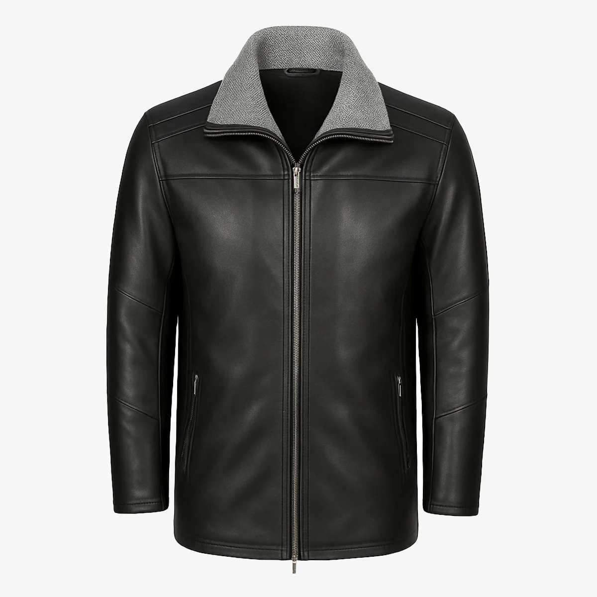 Carlo Sacchi Parka – black washed lamb leather