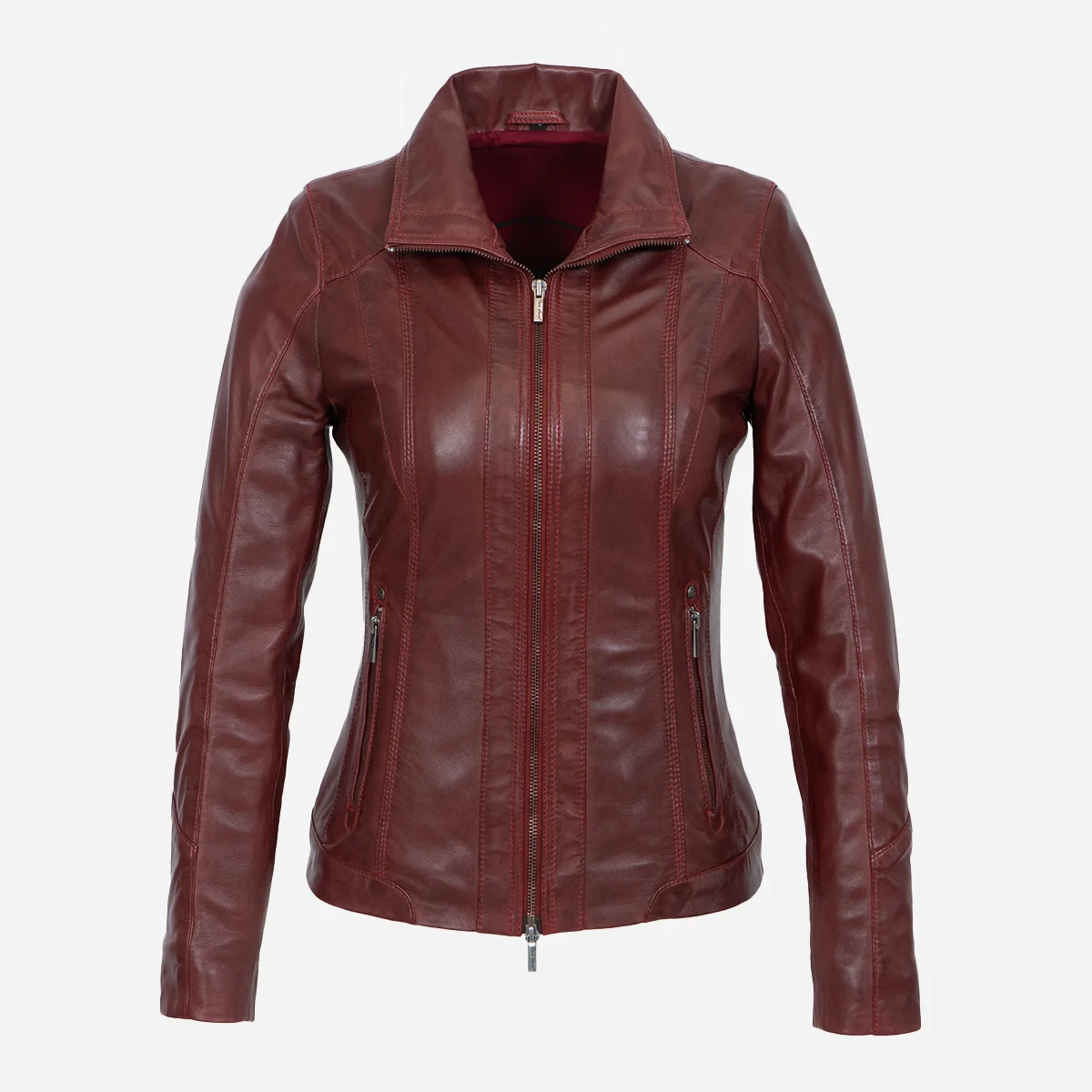 Womens leather jacket black Com 4 - Image 6