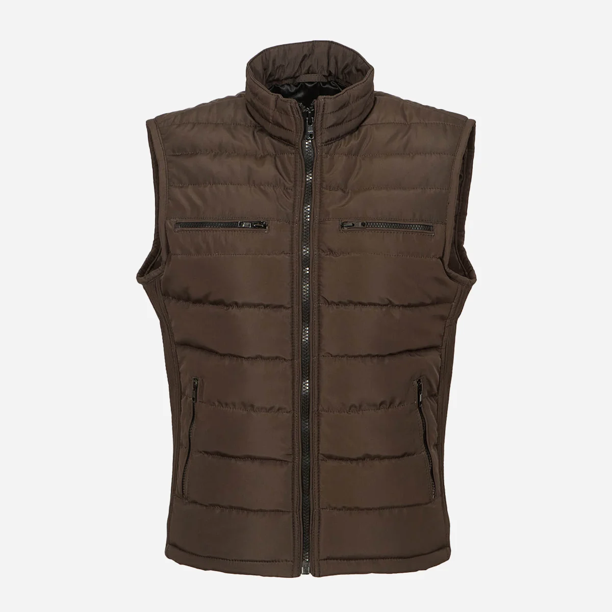 Mens fabric dark brown Bodywarmer