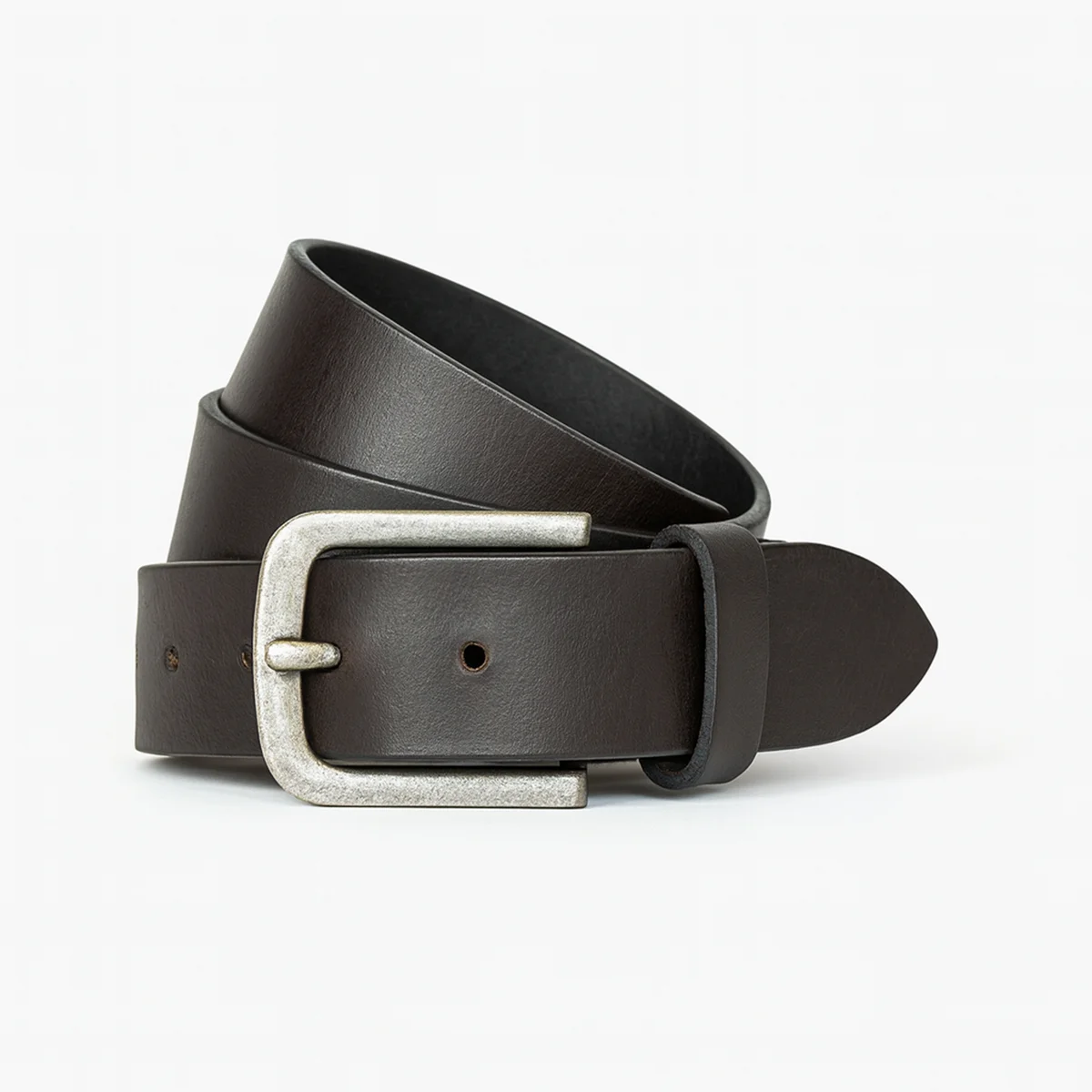 Men's hand waxed brandy Buffalo leather belt (40MM) - Image 7